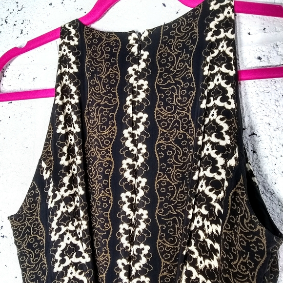 Vintage Script Small Sleeveless Lined Mini Dress With Ties - Picture 3 of 8